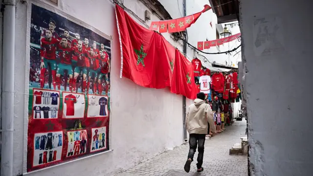A photo of a street in Morocco during the 2025 Africa Cup of Nations Afcon tournament