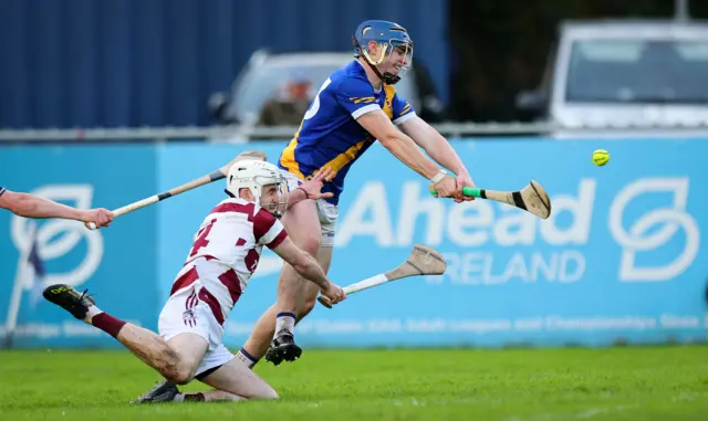 Loughrea’s Vince Morgan scores his side’s second goal of the game