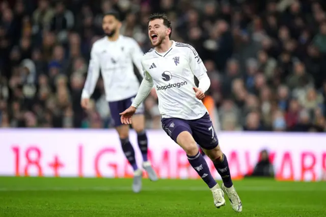 Manchester United's Mason Mount reacts during the Premier League match at Villa Park, Birmingham.