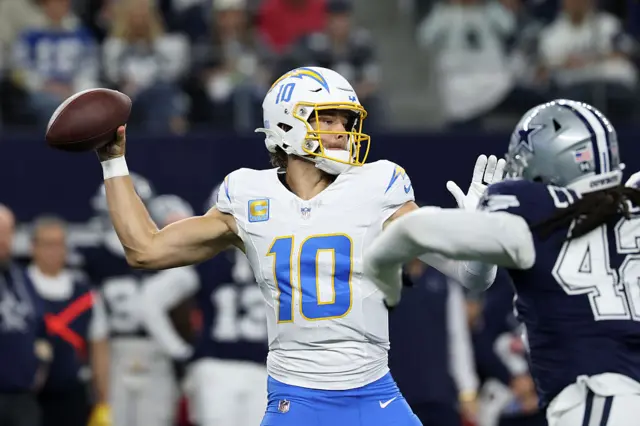 Justin Herbert in action for the Chargers