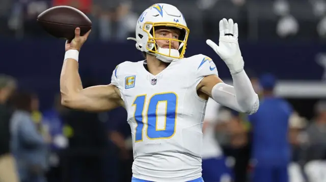 Justin Herbert in action for the LA Chargers