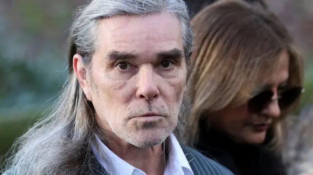 Ian Brown at the funeral of Mani