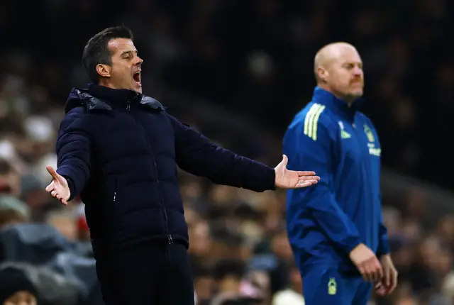 Fulham manager Marco Silva and Nottingham Forest manager Sean Dyche