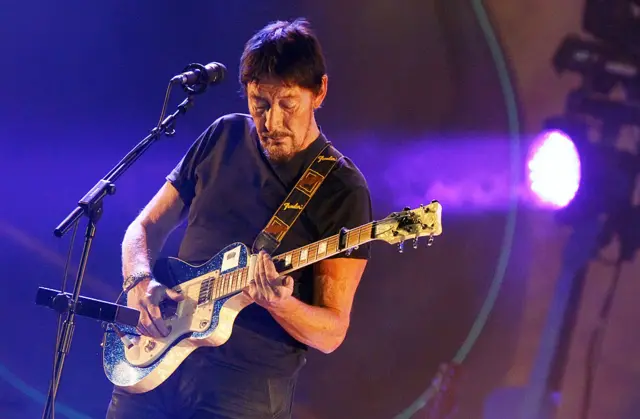 British singer and guitarist Chris Rea performs live during a concert at the ICC on February 4, 2012 in Berlin, Germany.