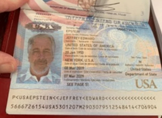 Jeffrey Epstein's passport