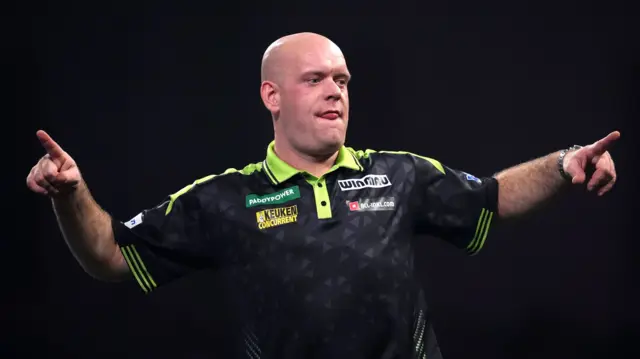 Michael van Gerwen celebrates
