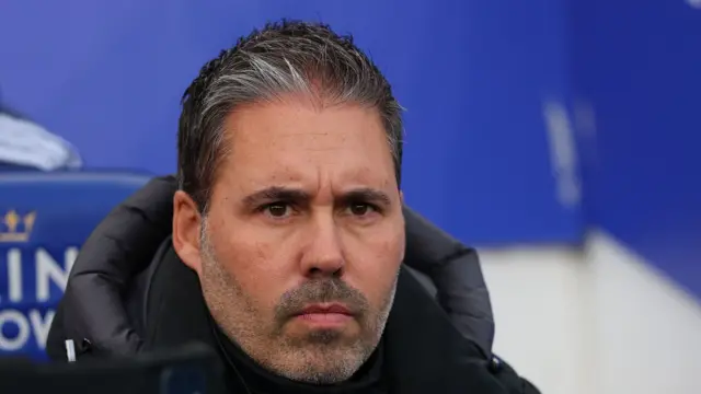 Leicester boss Marti Cifuentes looking on from the touchline.