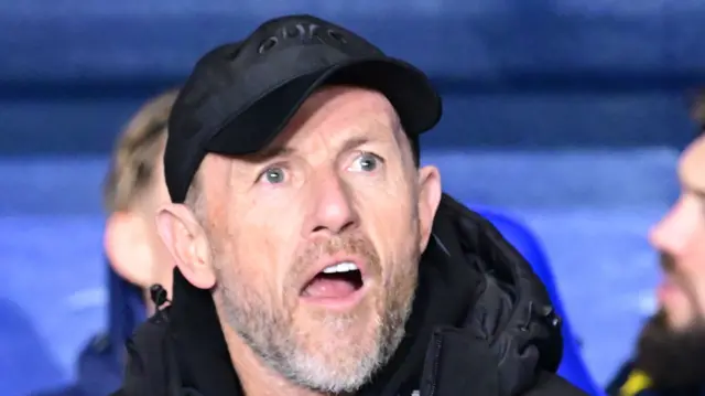 Oxford United boss Gary Rowett with his mouth wide open.