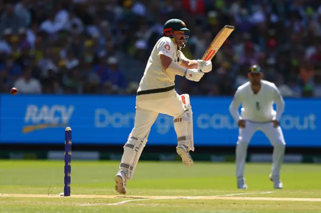 Travis Head of Australia bats during day two