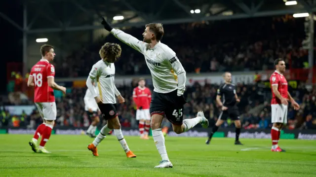 Patrick Bamford raises his finger in celebration