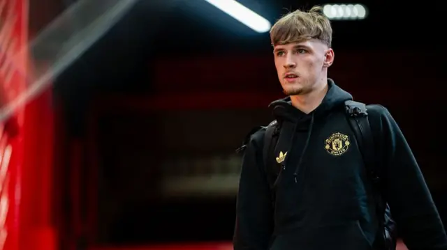 Jack Fletcher of Manchester United arrives ahead of the Premier League match between Manchester United and Newcastle United at Old Trafford on December 26, 2025 in Manchester, England.