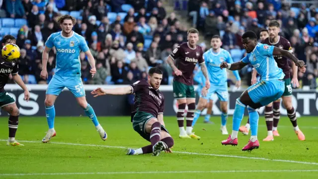 Ephron Mason-Clark scores the winner for Coventry against Swansea