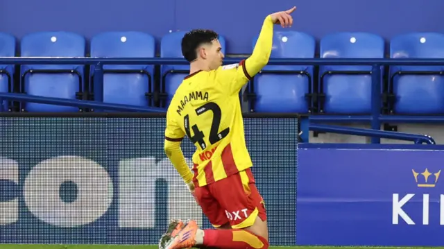 Othmane Maamma celebrates scoring against Leicester