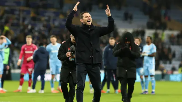Coventry boss Frank Lampard celebrates