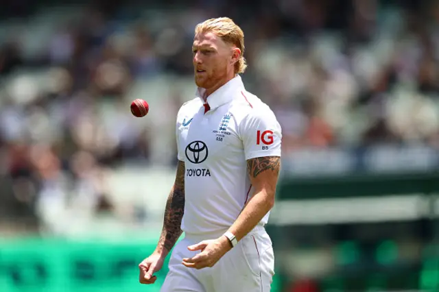 Ben Stokes of England prepares to bowl