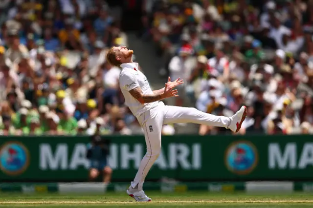 Ben Stokes of England reacts