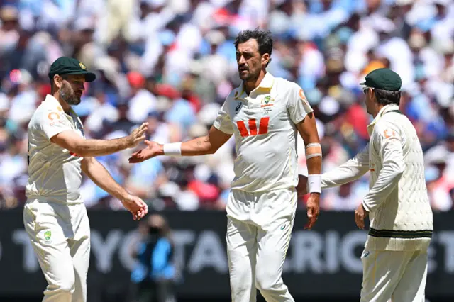 Mitchell Starc of Australia celebrates