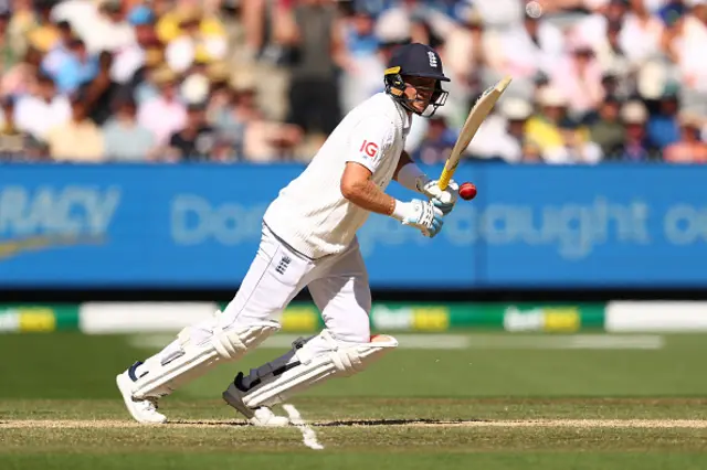 Joe Root of England plays a shot