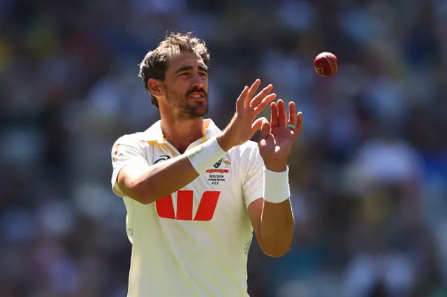 Mitchell Starc of Australia prepares to bowl