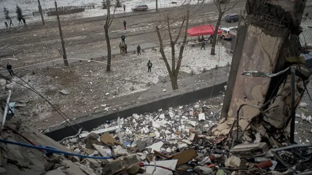 A view from the rubble in Kyiv