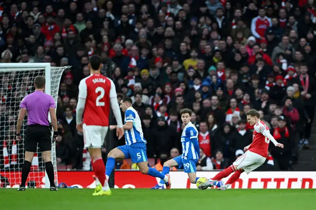 Odegaard scoring a goal