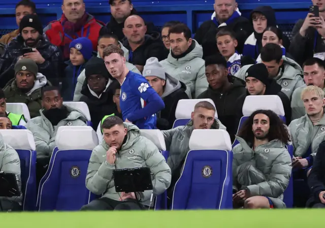 Chelsea's Cole Palmer reacts after being substituted