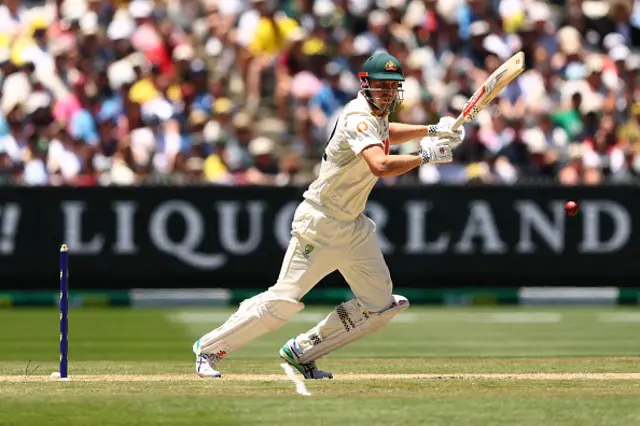 Cameron Green of Australia plays a shot
