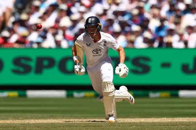 Jacob Bethell of England bats