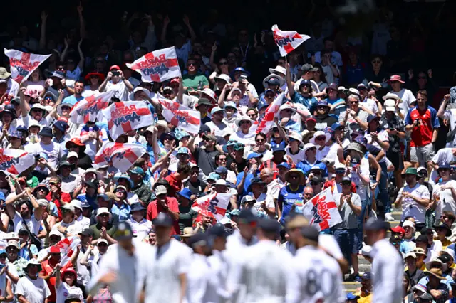 Fans show their support during day two