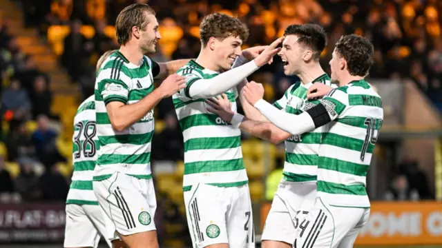 Celtic players celebrate
