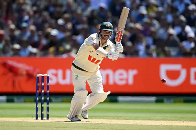Travis Head of Australia bats