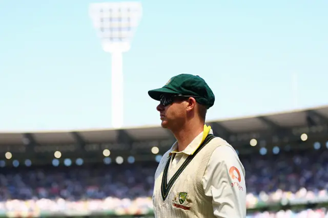 Steve Smith of Australia looks on