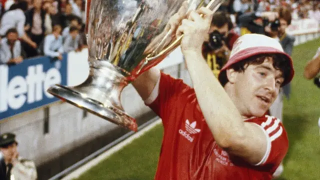John Robertson lifting the European Cup