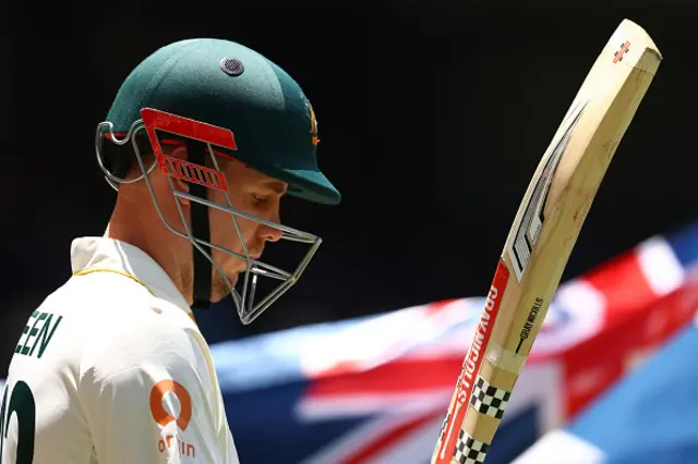 Cameron Green of Australia preapres to take to the field