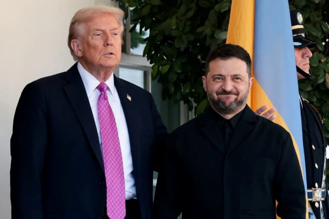 President Donald Trump welcomes Ukraine's President Volodymyr Zelenskiy at the White House in October