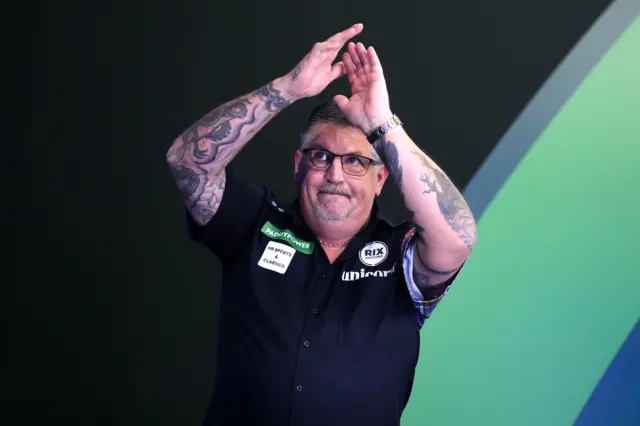 Scotland's Gary Anderson ahead of his match against Netherland's Jermaine Wattimena on day fifteen of the Paddy Power World Darts Championship at the Alexandra Palace, London