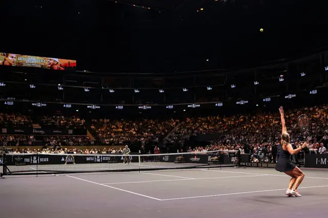 Belarus' Aryna Sabalenka serves