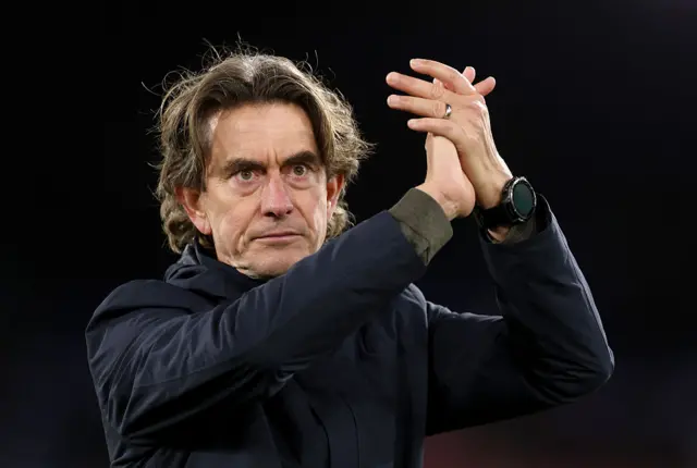 Frank applauds the away fans