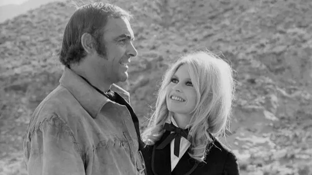 Sean Connery and French actress Brigitte Bardot on the set of Shalako