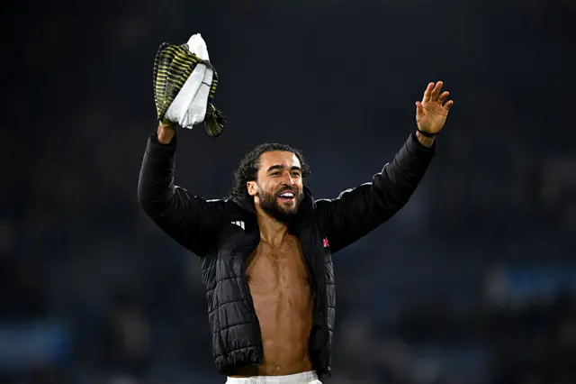 Dominic Calvert-Lewin of Leeds United celebrates victory after the Premier League match between Leeds United and Crystal Palace at Elland Road on December 20, 2025 in Leeds,
