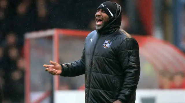 Darren Moore shouting during a Port Vale match