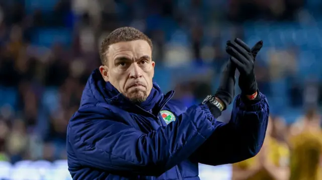 Blackburn head coach Valerien Ismael claps the fans at the end of their draw at Sheffield Wednesday