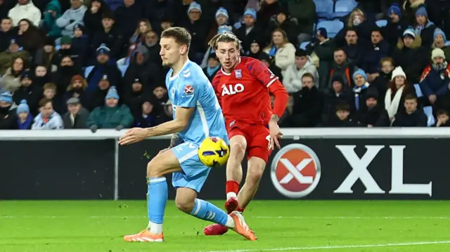 Jack Clarke's effort deflects off Like Woolfenden for the opening goal