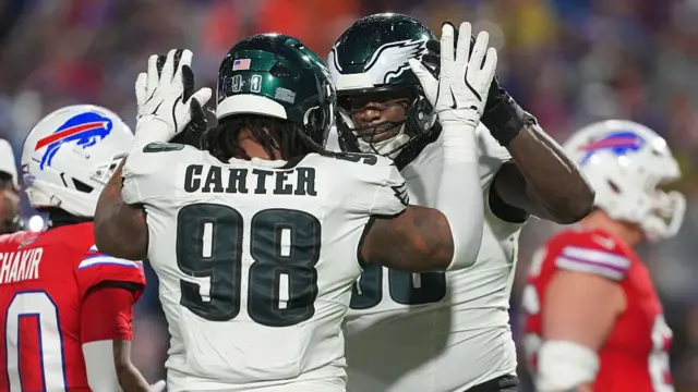 Philadelphia Eagles players celebrate