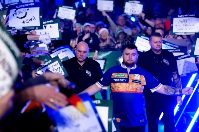 Northern Ireland's Josh Rock ahead of his match against England's Callan Rydz on day sixteen of the Paddy Power World Darts Championship at the Alexandra Palace, London