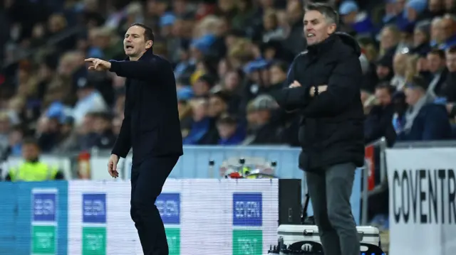 Coventry boss Frank Lampard and opposite number Kieran McKenna on the touchline