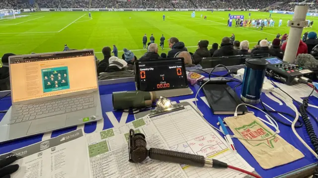 The view from the CBS Arena press box