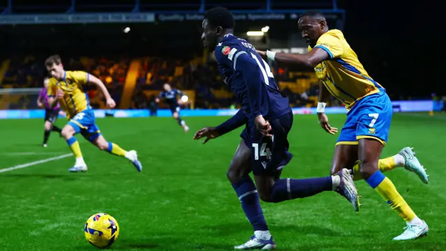 Jordi Osei-Tutu in possession against Mansfield