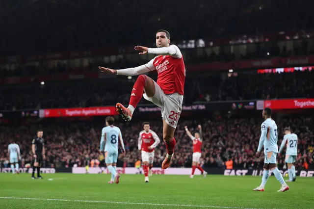 Mikel Merino celebrates