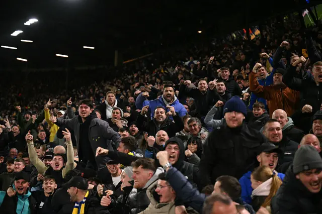 Leeds United fans celebrate
